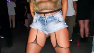 MICRO SHORTS SHOW PUSSY AT DISCO