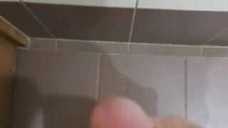 Boy stripping cock reveal and nasty cumshot on the wall ????