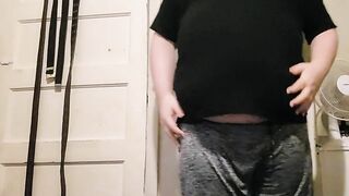 Fat pig striping out of tight clothes