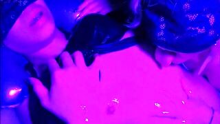 Japanses sex establishment play sexual activity (at a brothel) involving body lotion and an air matt