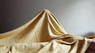 Morning masturbation under the blanket.