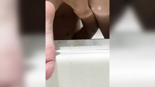 18 year old slim girl fingers wet pussy from behind…full video on OF link in bio
