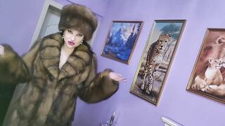 Teaser: Man found my fur coat, masturbate and cum on it!