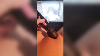 Best squirt orgasm while watching Glory hole porn