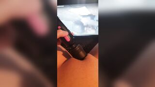 Best squirt orgasm while watching Glory hole porn