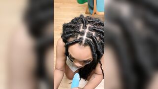 Ebony School Girl Sucks Mommy's Strap On After Class and Gags [ASMR]