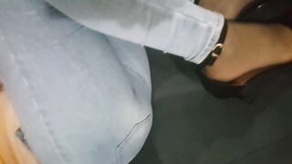 High heels blue jeans fetish
