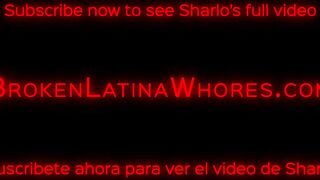Thin Blue Eyed Latina Sharlo Suffers Through Hard Throat Fucking And Painal