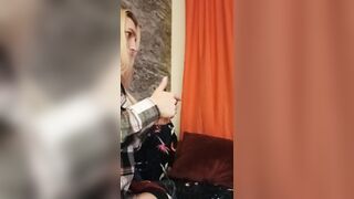 Amateur blonde teen buttplug masturbate