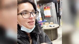 Another blowjob in public store with a facial and cum walk!!