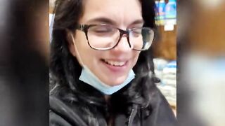 Another blowjob in public store with a facial and cum walk!!