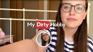 Leni_Lizz Slowly Gets Used To Being Fully Naked In Front Of The Camera By Herself - MyDirtyHobby