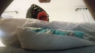 Laura hogtied and hooded with a lip open mouth gag has her throat fucked for 15 minutes (teaser only)