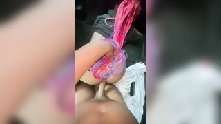 Pink Haired Thot Gets Hair pulled In Back Of F150 Durning Backshoots