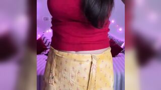 Desi indian girl dancing on video call with her boyfriend