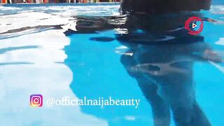 beauty having fun with ogaban in the pool
