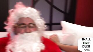 Smallcock Santa Clause 3some jerked by femdom busty babes