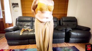 Stunning Saree Striptease - Indian Wife Undressing Her Clothes and Plays on Cam