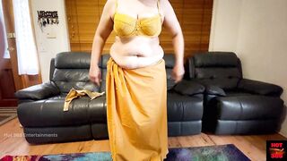 Stunning Saree Striptease - Indian Wife Undressing Her Clothes and Plays on Cam