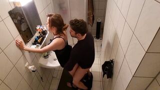Stepsister Fucked In The Bathroom And Almost Got Caught By Stepmother