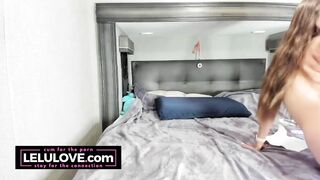 Cam babe squealing after getting text message surprise then masturbates & performs live webcam blowjob & creampie - Lelu Love