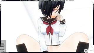 3D HENTAI POV schoolgirl rides your cock and does AHEGAO