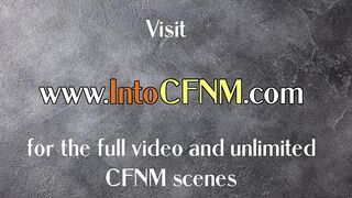 Femdom nurses jerk patient in CFNM 3some