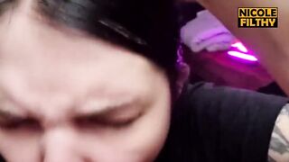 Blowjob POV Cum in Mouth - HORNY STEPSISTER Extreme Deepthroat