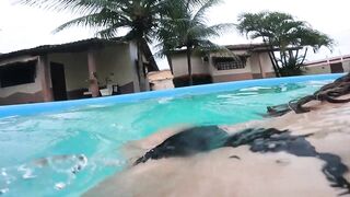 Very hot blonde girl fucking in the pool