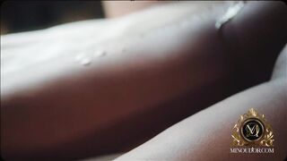 Lucky Guy With Huge BBC Gives Ebony Model Nuru Massage