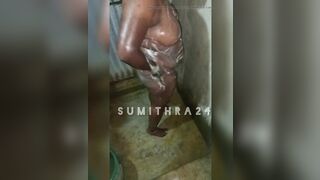 Tamil wife bathing