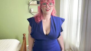 BBW Striptease Dancing to Candyman Jiggle and Bounce her fat tits and belly in Pantyhose V190