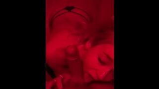 Submissive slut loves when I cum on her face (blowjob & facial)