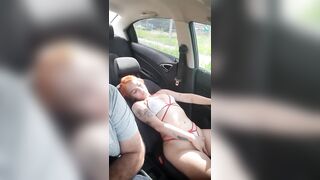 My stepdaughter's best friend films herself touching herself in her underwear in the car