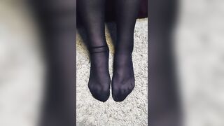 Showing off stockings Joi / POV / FOOTFETISH