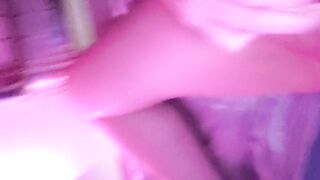 BBW Joy masturbating with a dildo and a vibrator until orgasm. Close up on pussy and ass