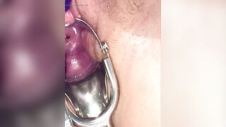 First time cervix play pee hole teasing with speculum