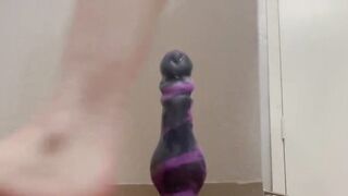 Finally Able to Fuck the Knot on my GIANT Dildo- Love Stretching my Pussy