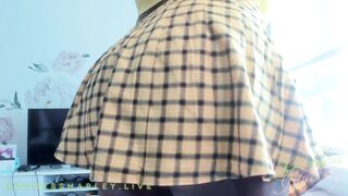 Looking Up the BBW Ebony Student's Skirt