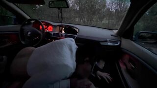 Boyfriend wanted to cum so I pulled over and made HIM CUM IN MY THROAT