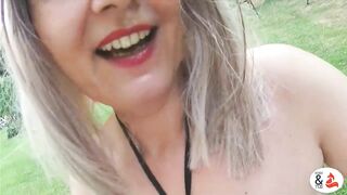 Outdoor Pee in mouth & Cum on face!