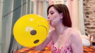 Looner Girl Pops Balloons in Lingerie