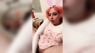 Cute bunny girl fucks her pussy