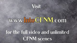 Busty yoga CFNM MILFS jerking guy cock in CFNM group action