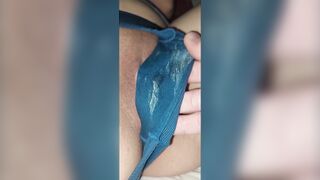 DIRTY BLUE PANTIES - PANTIES FETISH - DO YOU WANT TO SMELL IT?