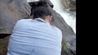Outdoor gone hiking to get fucking near a waterfall +pov