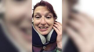 Cute mature redhead does absolutely massive POV piss on red eye flight on her way home from visiting 39st 550lb fella