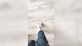 Sexy MILF's erotic walk in high heels