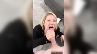 Hotwife sucks huge cock POV