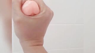 Sexy foot massaging my dildo with lube